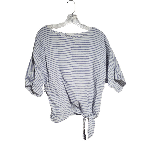 Beach Lunch Lounge “Lucy” Linen Blend Side-Tie Woven Top - Picture 1 of 6